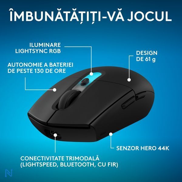 Ігрова бездротова миша Logitech G305 X Superlight, 44000 dpi, чорна 910007739 фото
