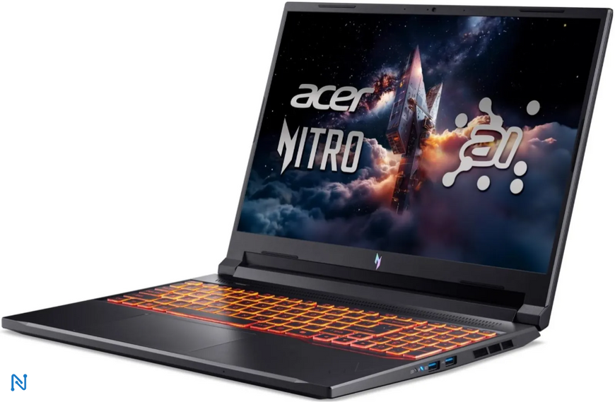 Ноутбук Acer Nitro V 16 AI ANV16-42-R0BK (NH.QYXET.00A), AMD Ryzen 7 260, NVIDIA GeForce RTX 5060, 16Гб/1Тб, Windows 11, Black NH.QYXET.00A фото